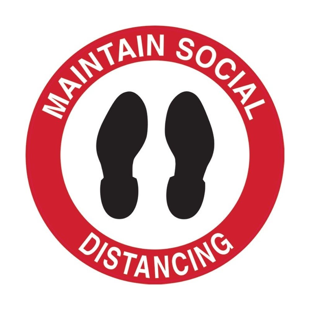 Carpet Floor Marking Sign Maintain Social Distancing 300mm 509614 879264