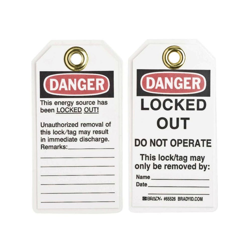 Tag Locked Out DO NOT OPERATE Heavy Duty Polyester 76 X 140mm Pk 25 511963 65526