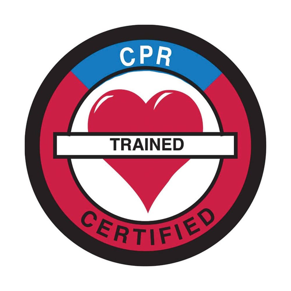 Hard Hat Label - CPR Trained Certified 42294 Brady Pack/4 512132 42294