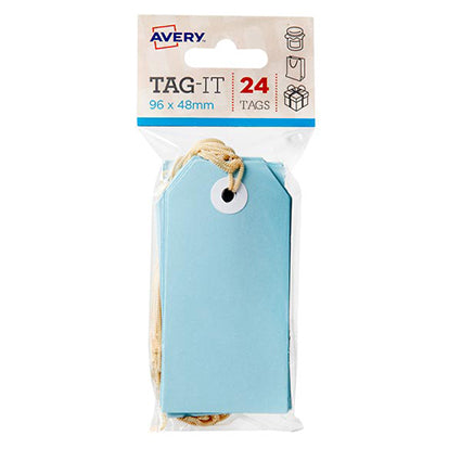Avery Labels Shipping Tag-It With String 96X48mm 24 Tags Pastel Blue_9020819_22852