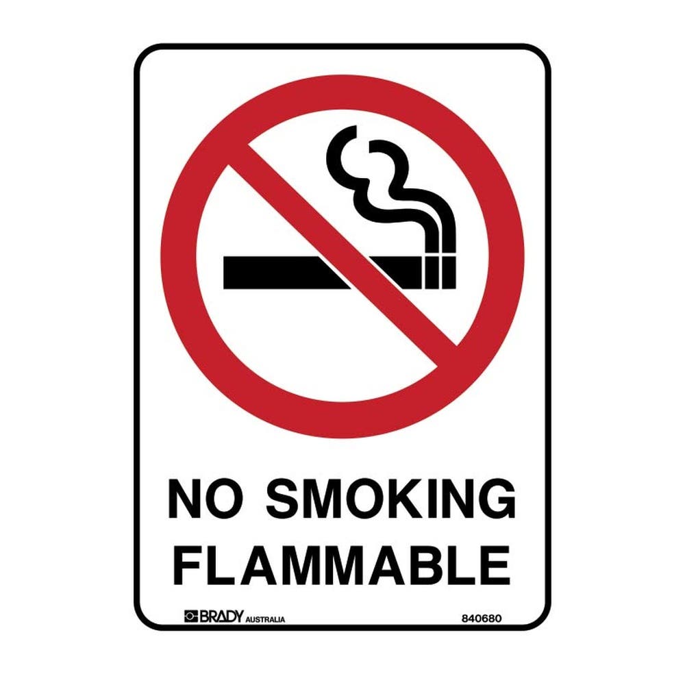 Sign FLAMMABLE MATERIALS NO SMOKING 600 X 450 METAL 520643 840675