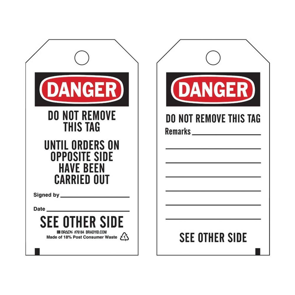 Tag Danger Do Not Remove Until Orders On Other Side Have Been Carried Out25 523267 76184