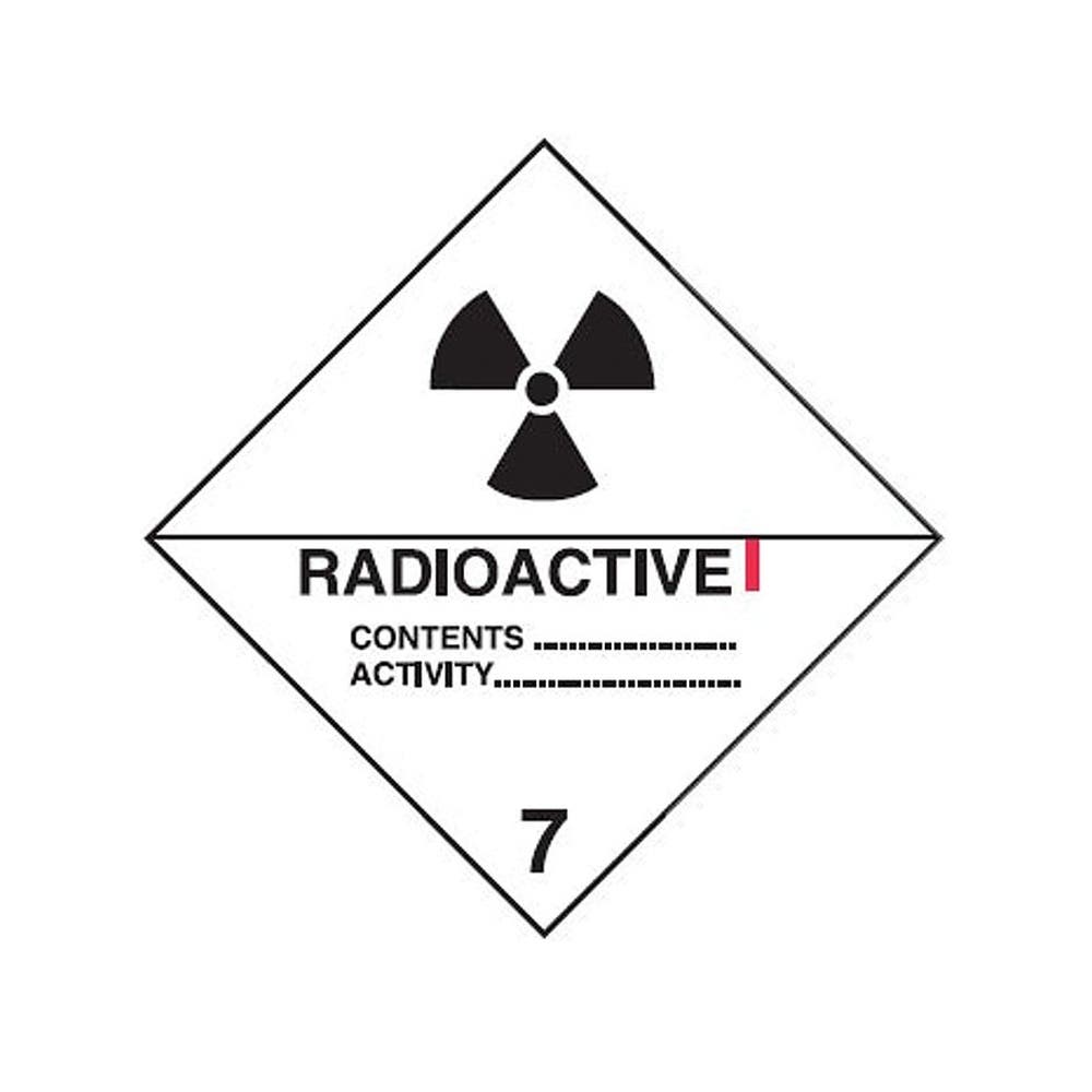 Label Radioactive I 7 250mm X 250mm Self Adhesive Vinyl 526019 835497