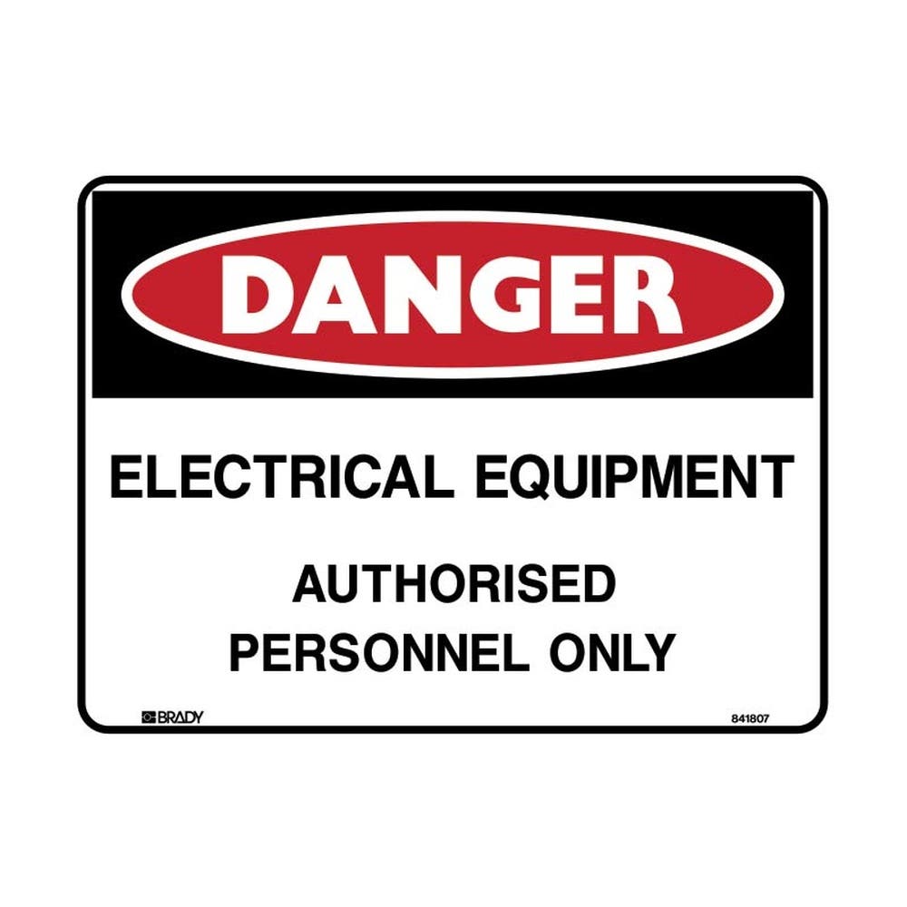 Danger Electrical Equipment Authorised Personnel Only Sign Metal 225 X 300 529791 841807