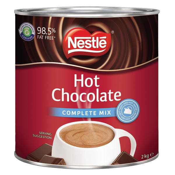 Nestle Hot Chocolate Complete Mix Can 2Kg 87000698 12086132
