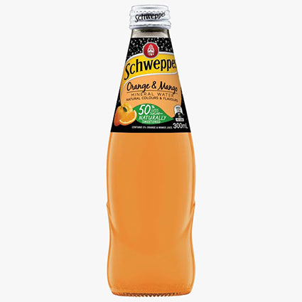 Schweppes Orange + Mango Mineral Water Glass Bottle 300ml Pack 4_1004633_10002510
