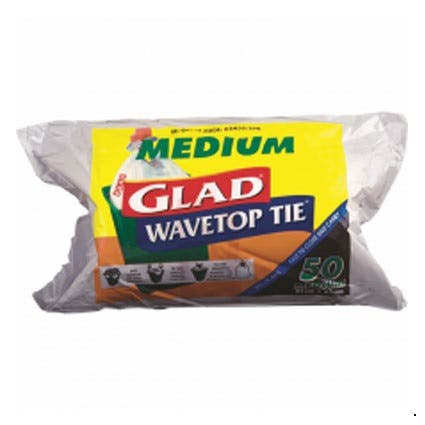 Glad Wave Top Bin Liner 510x610mm 27L Medium White Pack 40 87000056 610889