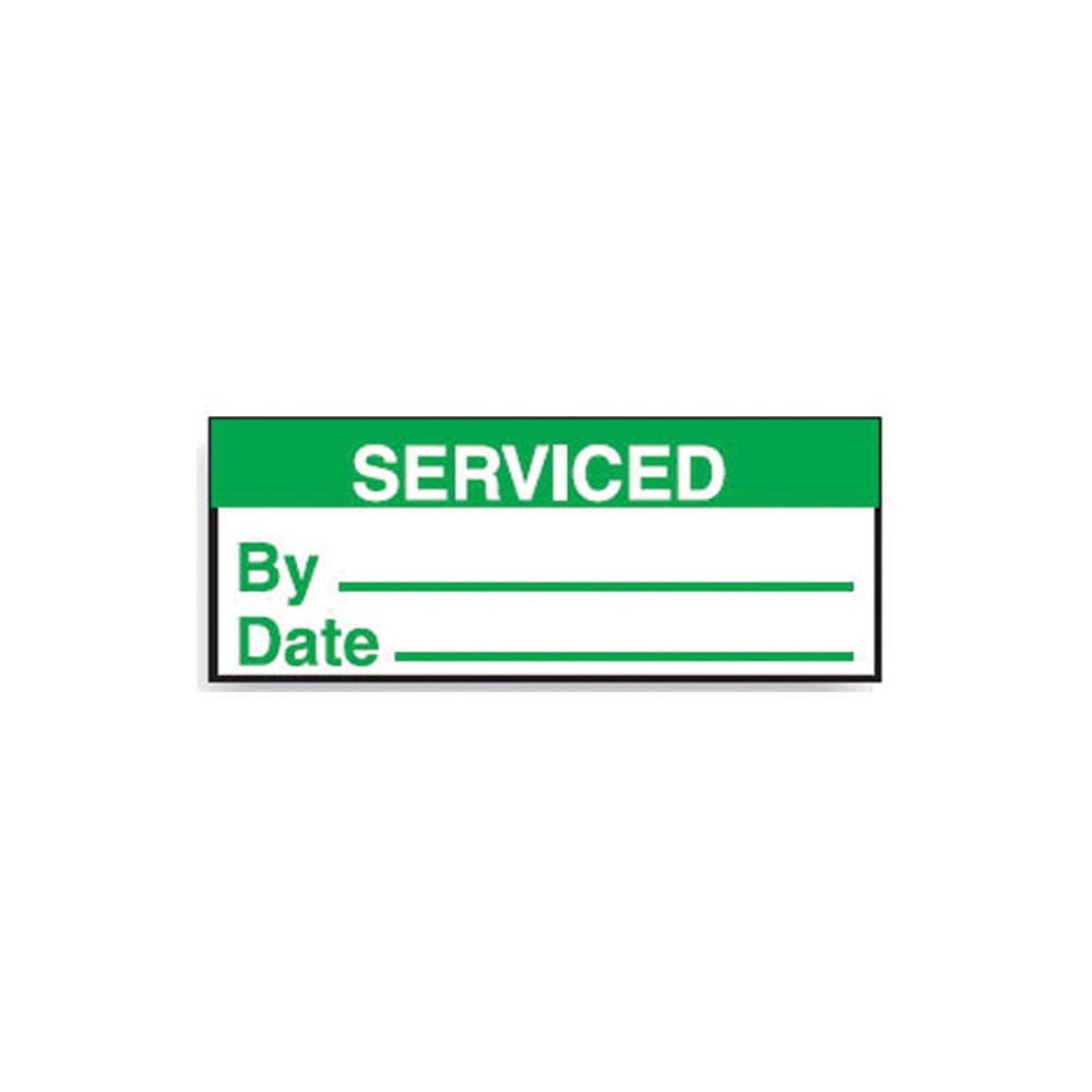 W/ON LABELS Serviced 14 P/CRD PK25 GREEN/WHITE Serviced By Date 38x15 531058 834322