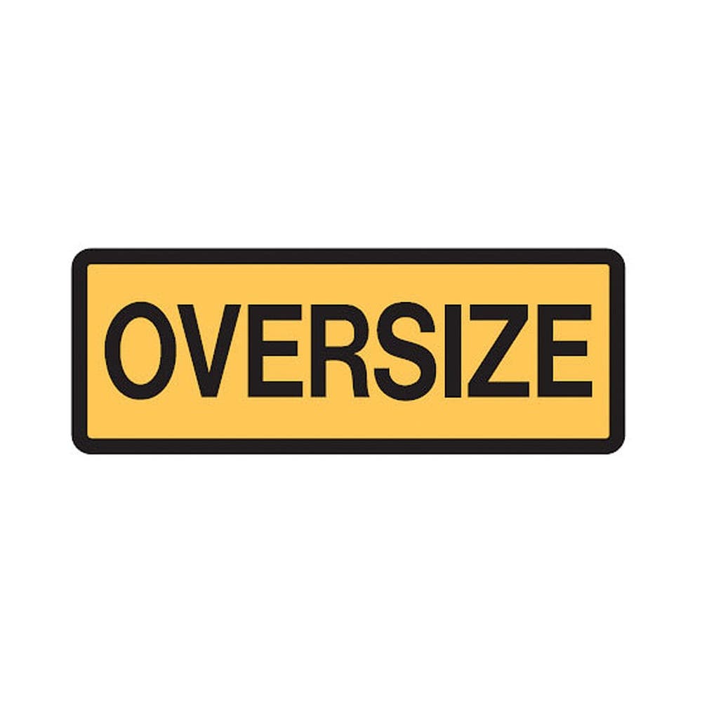 Veh & Truck Id Sign Oversize Pvc 1200 X 450 Black Yellow 532286 842502