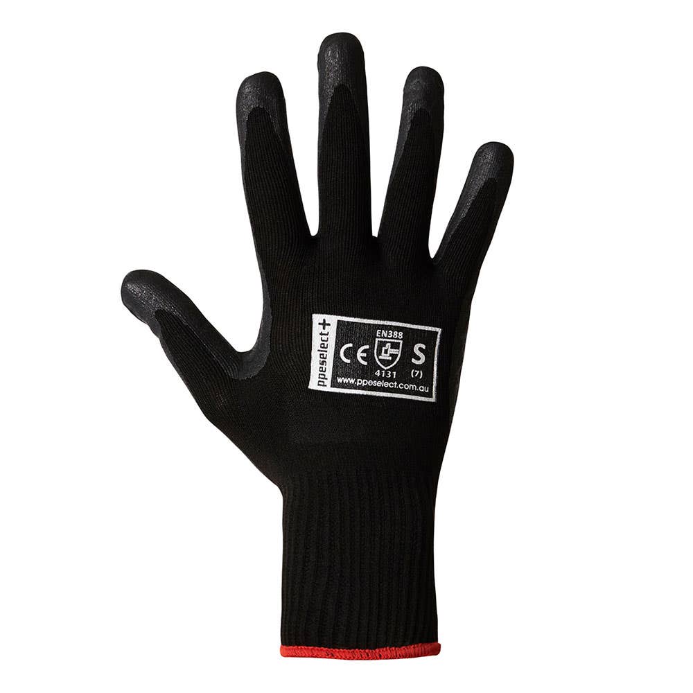 Gloves Nitrile Foam Coated Black Size 9 55040838 NN201/9