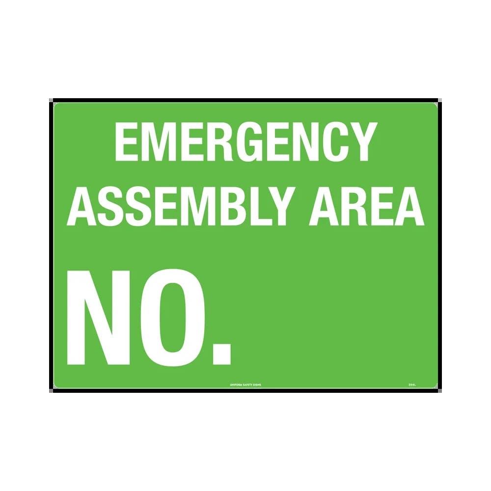 Sign Emergency Assembly Area No. 600 X 400mm Metal_40059284_594LM