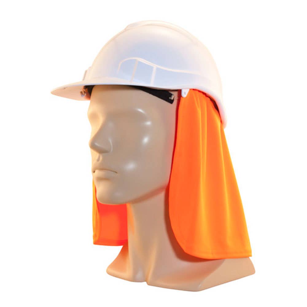 Flap Neck Sun Protection Hard Hat Hi Vis Micro Mesh Orange 60010781 AAFOR-HC