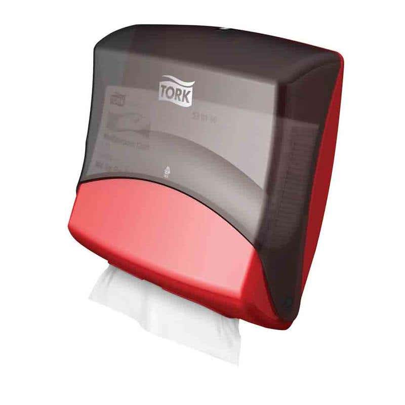 Dispenser Folded Wiper Red/Black Wall Mounted Tork 60013172 110074