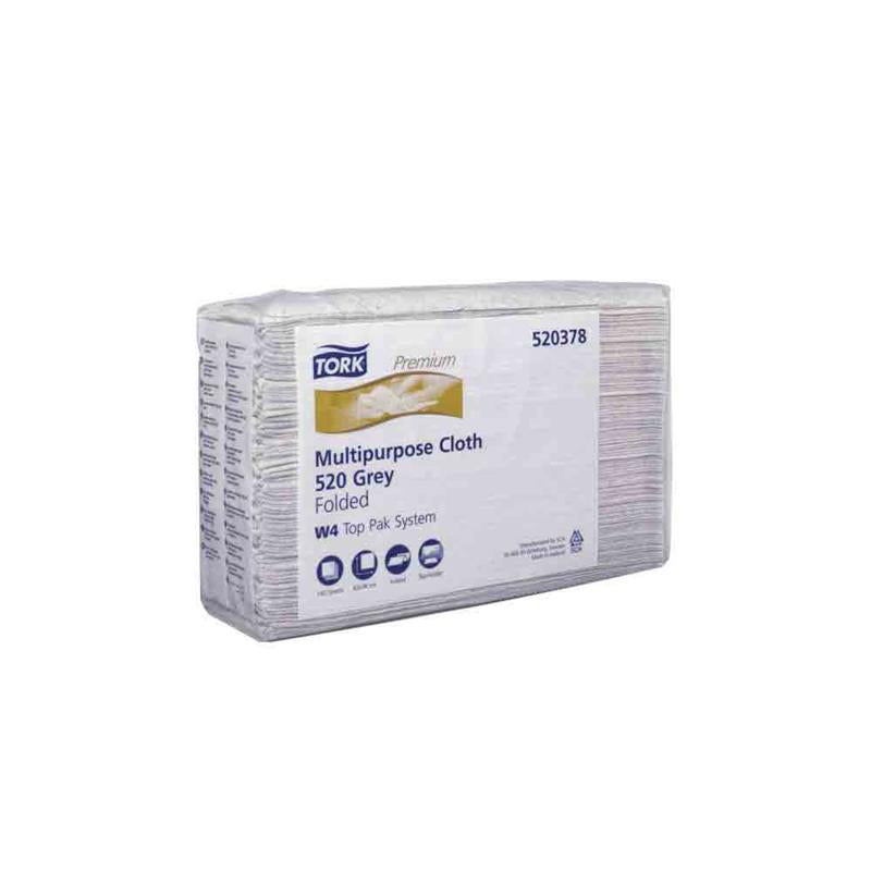 Cloth Multi Purpose Premium 520 Folded Grey 140 Wipes 1 Ply Tork_60013176_100109