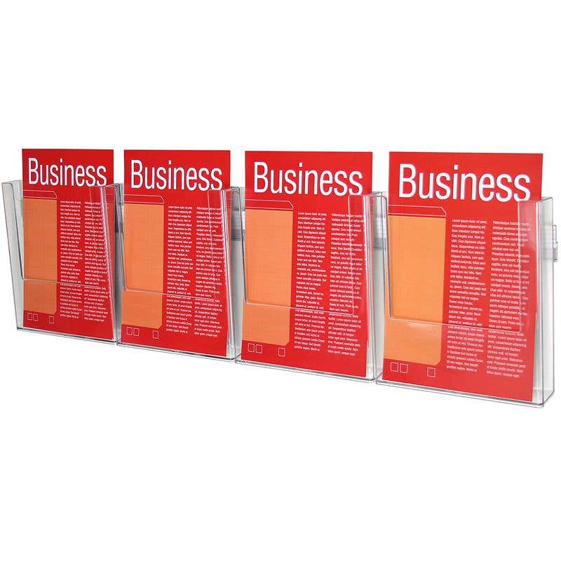 Holder Brochure Wall Mounted A4 1 Tier 4 Compartment 60014038 48385