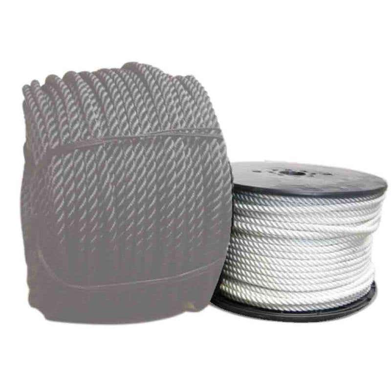 Rope Polyester 3 Strand Coil 12mm x 250m White Kangarope 91110009 PR12C250W