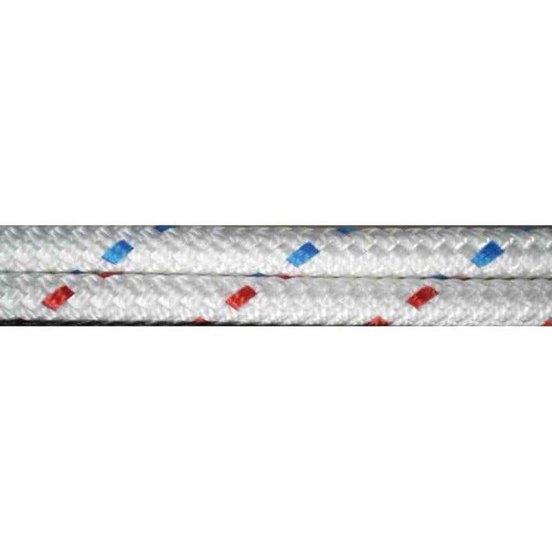 Rope Polyester Double Braided 12mm White/Blue Fleck Kangarope 60015095 DB12X100FBU