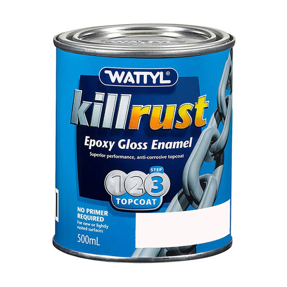 Paint Killrust Enamel Gloss Black 1L Wattyl 4730002 115202.001