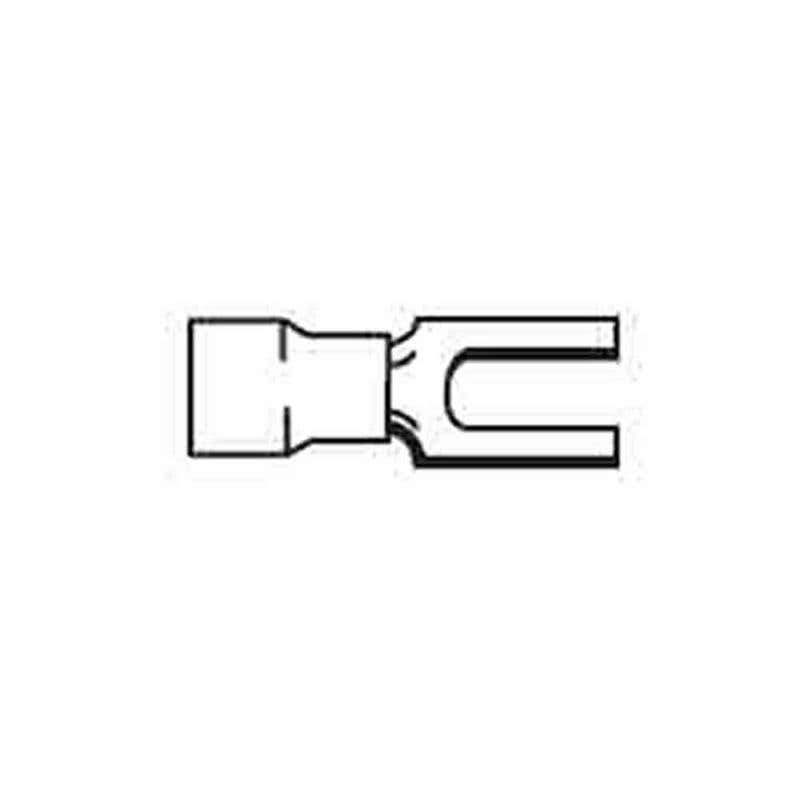 Terminal Fork Double Grip Insulated 0.5-1.6mm2 3mm Red Cabac Pk 100 60018113 FS1.25-3DG