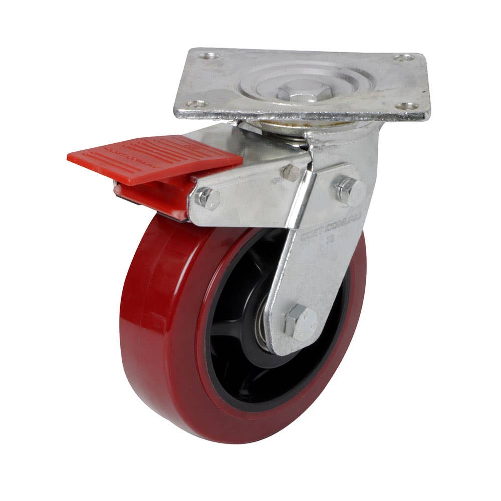 J3 Series Swivel & Brake Plate Castor Wheel Urethane 100mm 60018786 J32TZ84K100