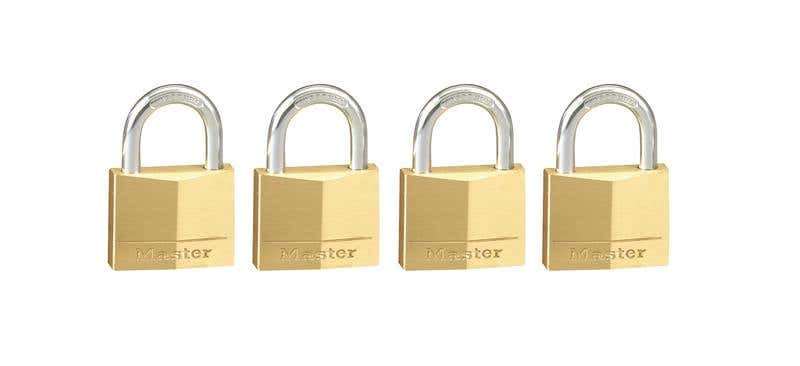 Medium Security Brass Padlock 30mm 4 Pack 60019276 130QAU