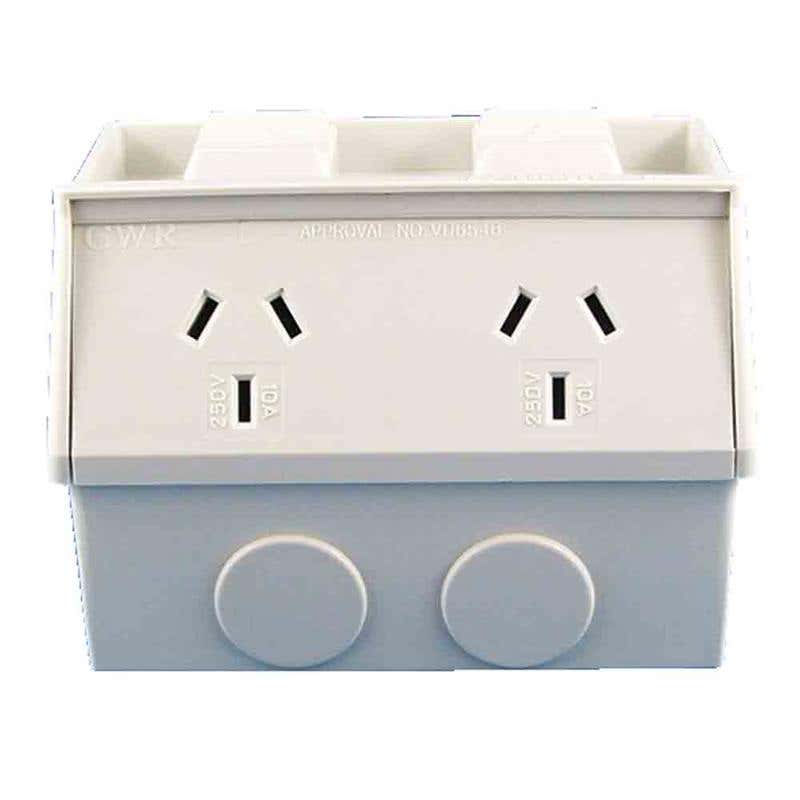 Powerpoint 2 Outlet 10A 250V Weatherproof IP53 60019936 WPGPO2