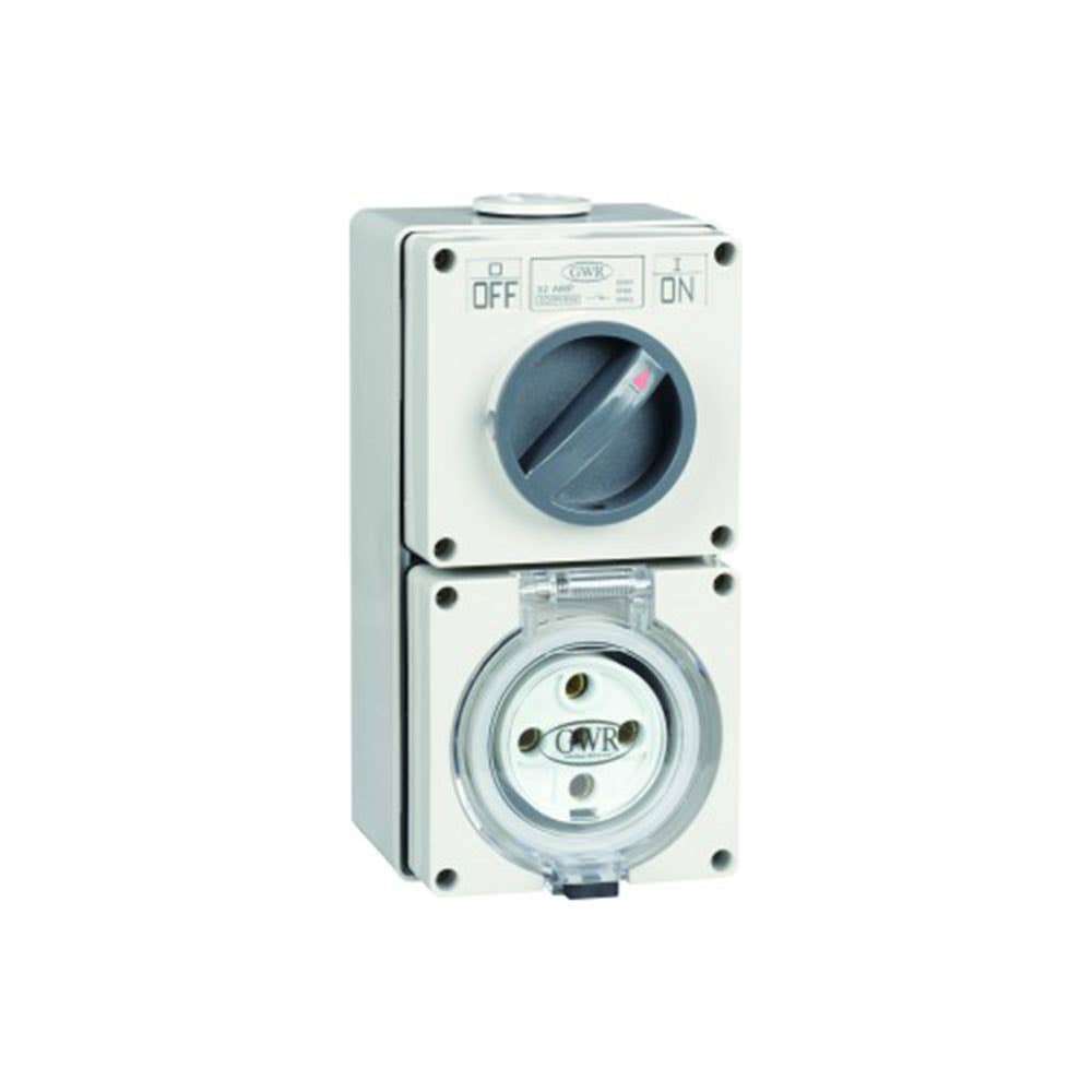 Powerpoint 1 Outlet 20A 500V 5 Round Pin Switched IP66 60019961 CO3PH520
