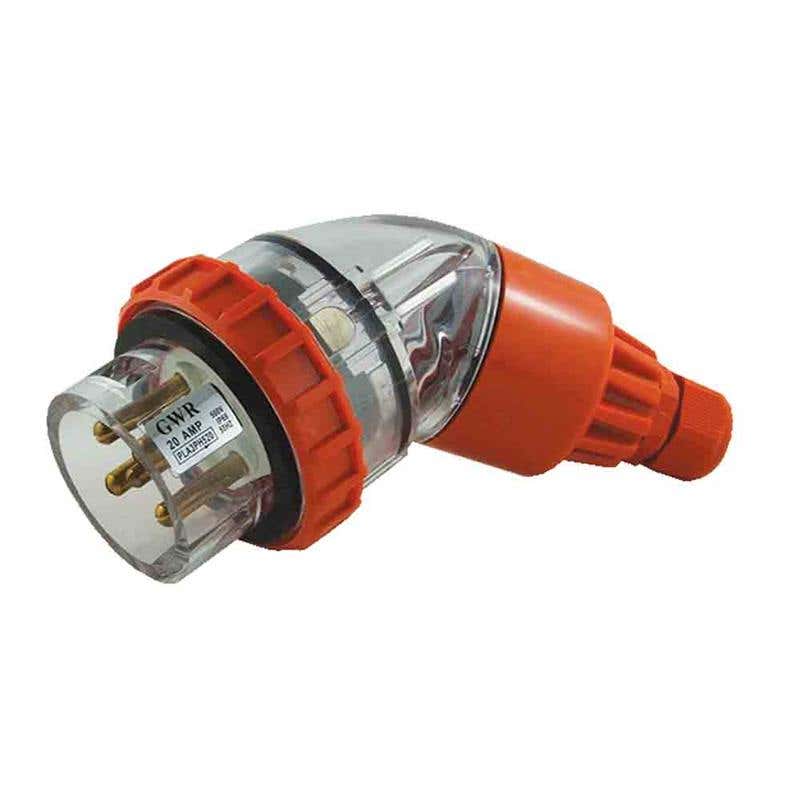 Plug Angled Top 10A 500V 4 Round Pin IP66 60019973 PLA3PH410