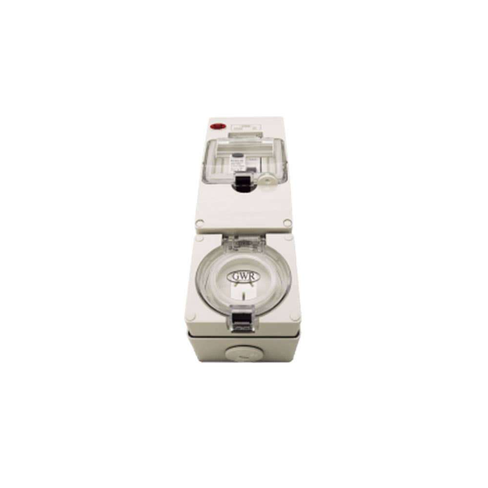 Powerpoint 1 Outlet 10A 250V 3 Flat Pin RCD Protected IP66 60019979 CO1PH10RCD