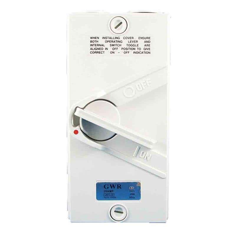 Switch Isolating UKF1-20 1 Pole IP66 20A Uniquip GWR 60020018 UKF1-20