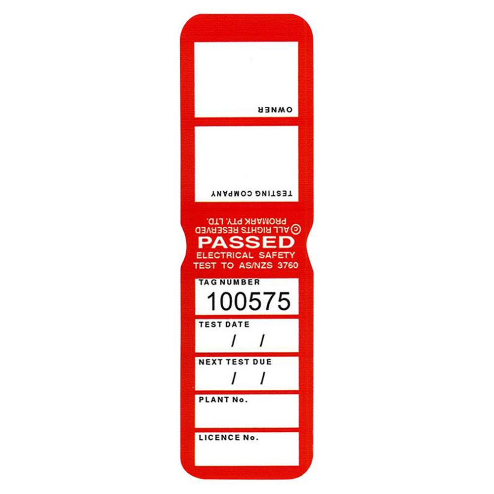 Tag Test Heavy Duty December-February Red Repelec Pk 100 60020063 TAGTM1R