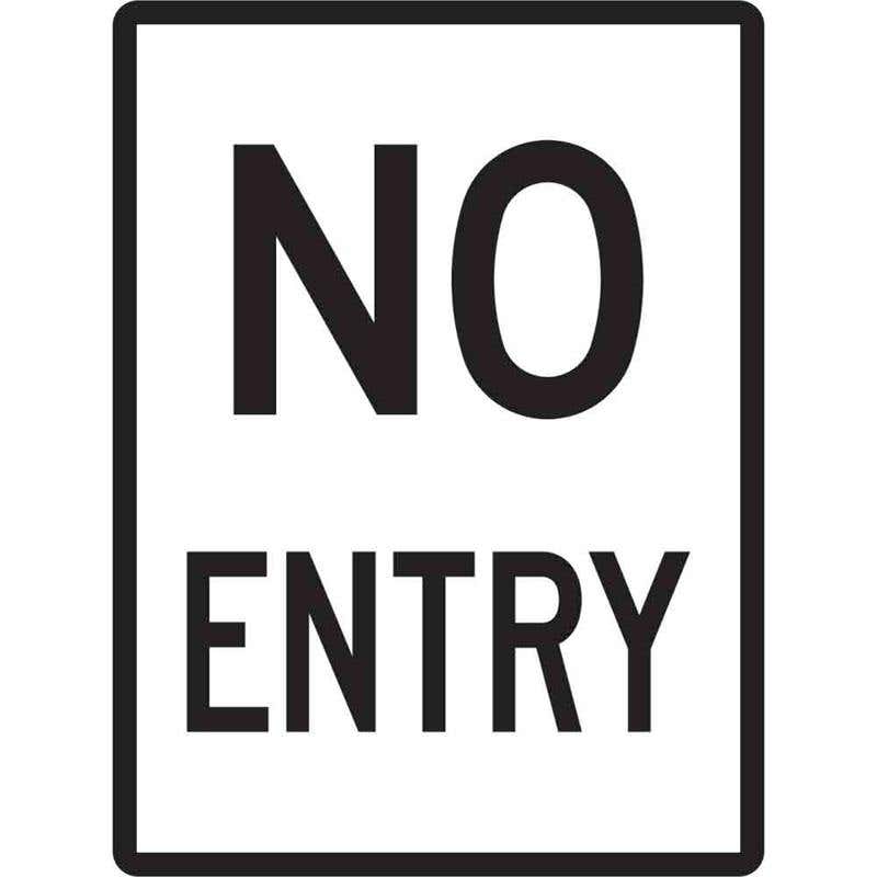 Sign NO ENTRY 600 x 450mm Aluminium Reflective 60034170 CML-MTL-C2-W