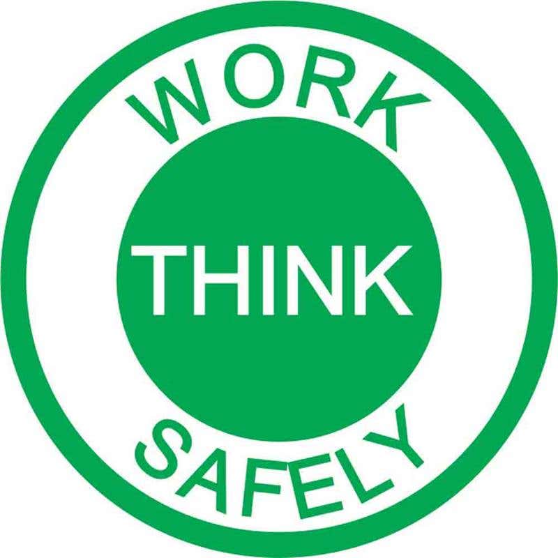 Decal 52mm Hard Hat Self Adhesive Think Work Safely 60038783 HHMWTS