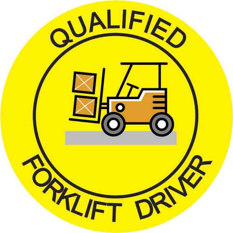 Decal 52mm Hard Hat Self Adhesive Qualified Forklift Dr 60038790 HHMQFD