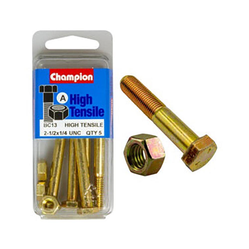 Screw Set + Nut UNC 2-1/2 x 1/4'' Blister Pack_60039553_BC13