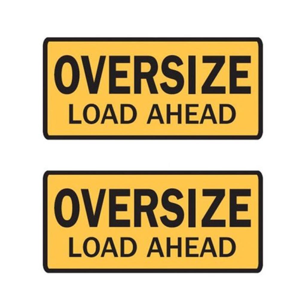 Double Sided Oversize Sign - Oversize Load Ahead, 1200mm (W) X 600 (H), Met 606909 847197