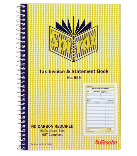 Spirax Carbonless Bk 555 Invoice/Statement_34187900_40897