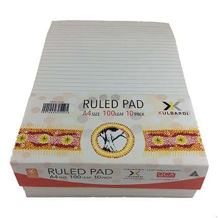 Bibbulmun Pad Premium Ruled A4 Bank White Pack 10 645203000 KULBARDI A4 PAD