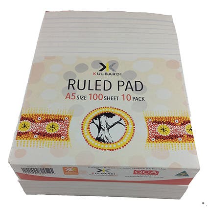 Ruled Notepad A5 White 10 Pk 645205000 QC9005-10 A5 KULBARDI PADS