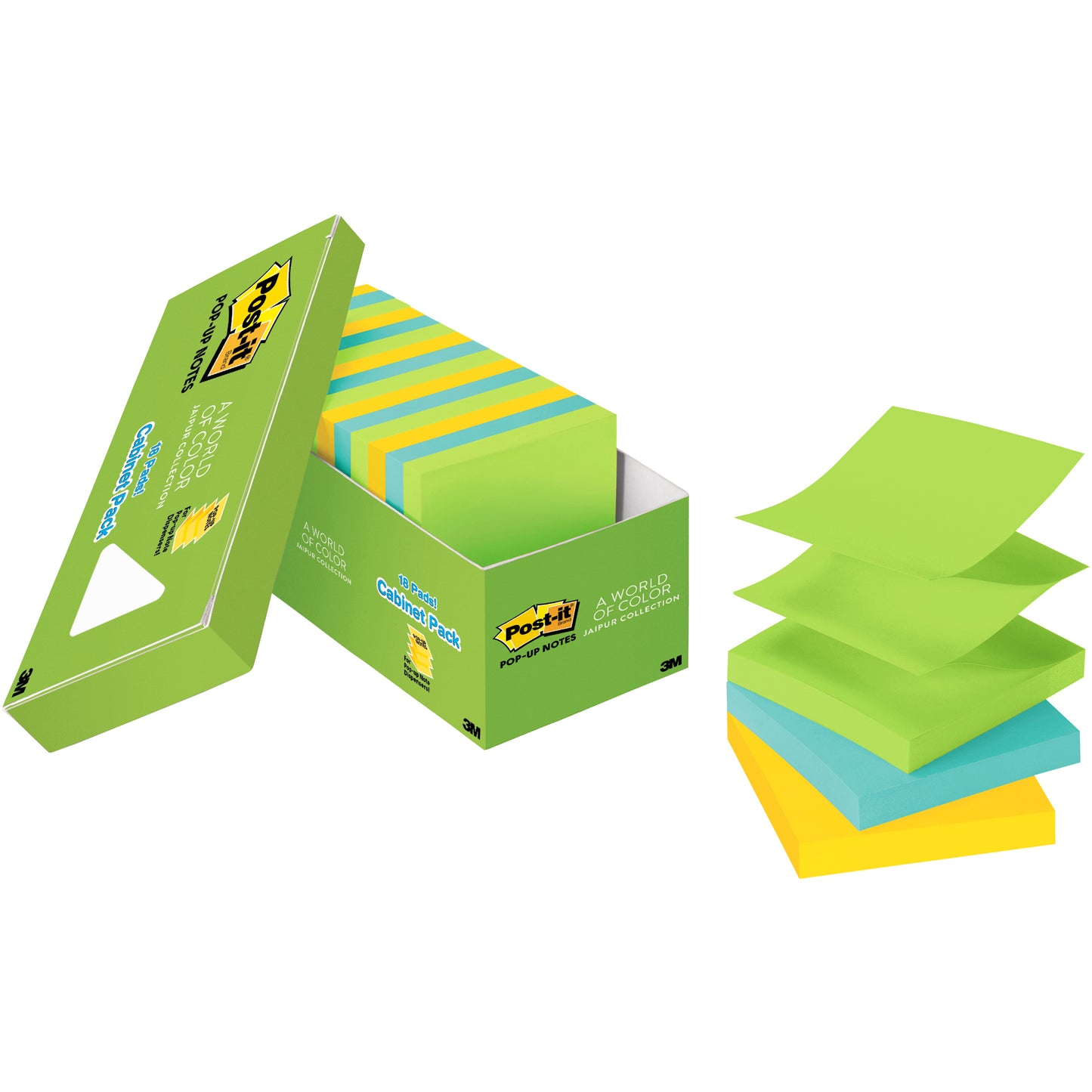 Post-It Notes R330-18AUC Popup 76x76mm Assorted Colours Pack 18_645303000_PIR33018AUCP