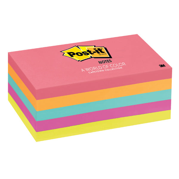 Post-It Notes 655-5PK 76x127mm Capetown Collection Assorted Pack 500_14189500_94934
