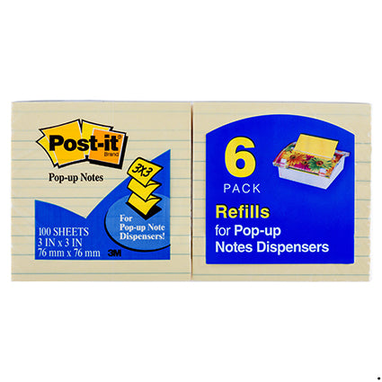 Post-It Notes R335-yl Pop Up Lined 76x76mm Canary Yellow Pack 6_16194000_PI70005293611
