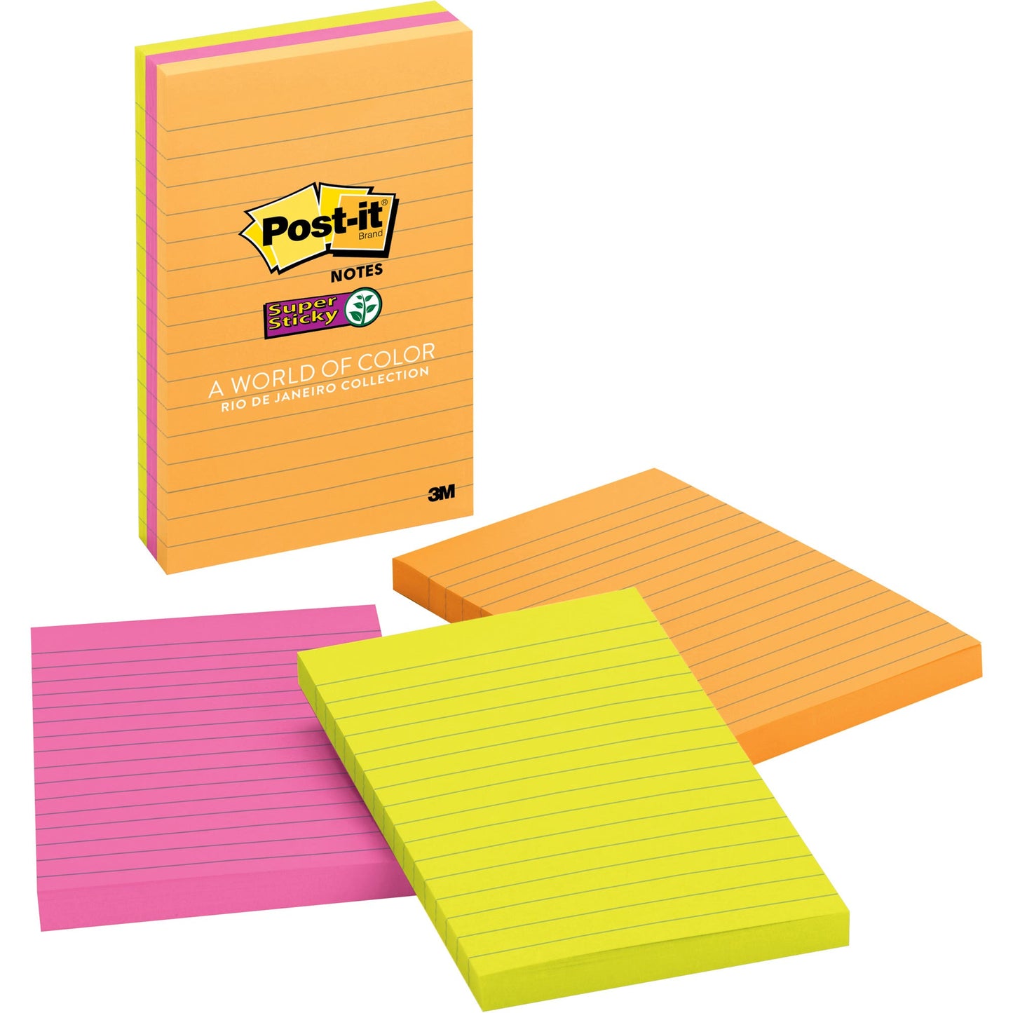 Post-It Notes 660-3Ssuc Super Sticky Lined 101X152mm Rio De Janeiro Pack 3 645332100 70007053351
