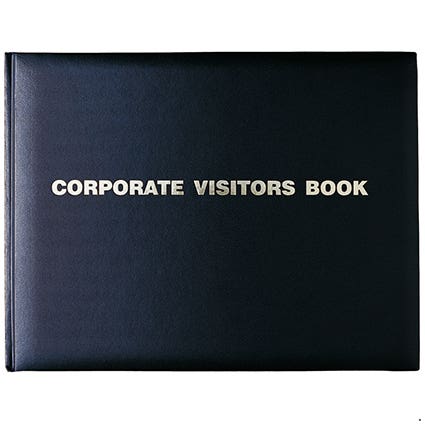 Debden Corporate Visitors Book 300X200mm 192 Pg Black 655050500 63888