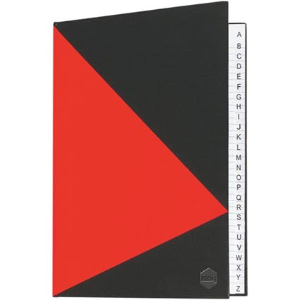 Marbig Notebook A4 Hard Cover With Index Red And Black 200 Pages_655110201_43114