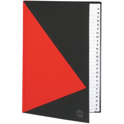 Marbig Notebook A5 Hard Cover With Index Red And Black 200 Pages 655110203 43130