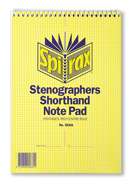 Spirax 566A Notebook Stenographers 225x152mm 200 Pages_34312400_56054