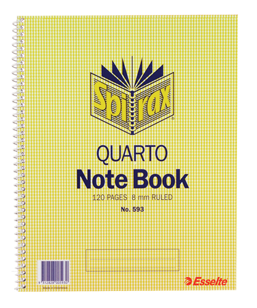 Spirax 593 Notebook Quarto Side Open 252X200mm 120 Pages 34310500 56056