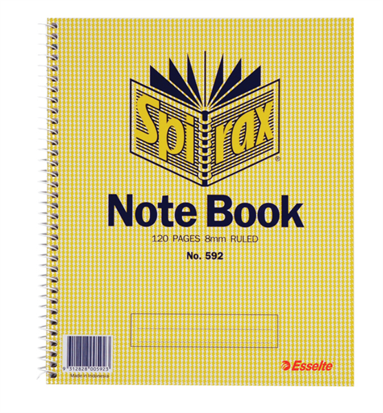 Spirax 592 Notebook Side Open 222X178mm 120 Pages 34310300 56055