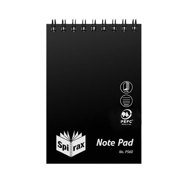 Spirax P560 Pp Notebook Top Open 112X77mm 96 Pages Black 87000814 5604200